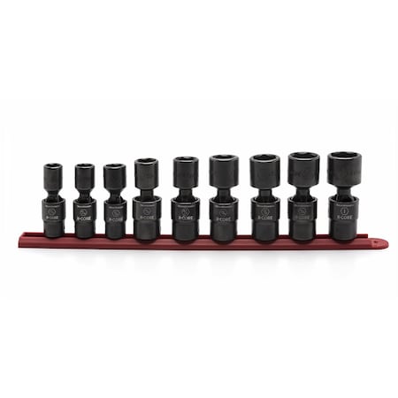 Gearwrench Impct Sckts, SAE Pinless Univ, 1/2", 9 pcs. 84978